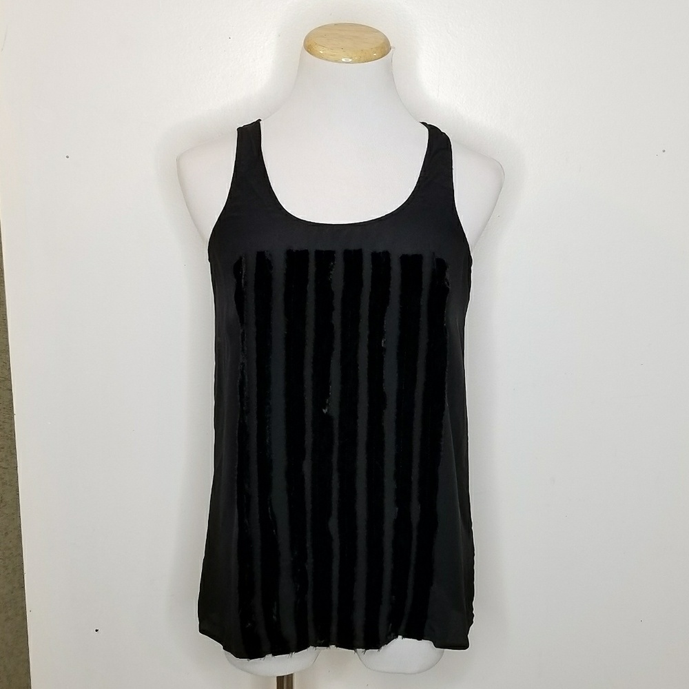 Madewell Silk Top with Velvet Stripes